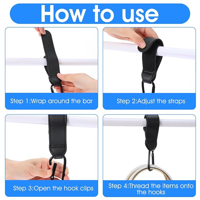 Xindojuz 2 PCS Stroller Hooks for Bags, Shopping and Pet Carts - Image 5