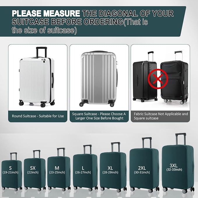 Travel Luggage Cover Suitcase Protector Scratch-Resistant Fit 19-31 Inch - Image 5