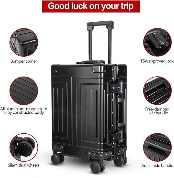 All Aluminum Carry On Luggage，Cut from Whole Aluminum Sheet，22x14x9 Airline - Image 5