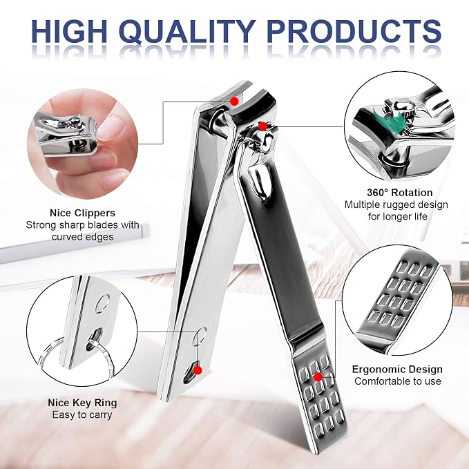 Manicure Pedicure Kit Nail Clippers Set Fingernails & Toenails Vibrissac - Image 3