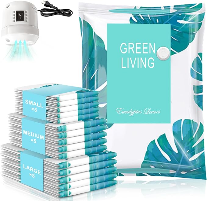 15 Pack Vacuum Storage Bags for Clothing Travel by ALLENADMONDS