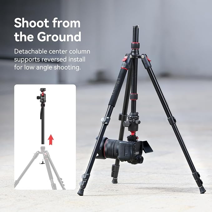ULANZI TT31 72.4" Camera Tripod, Foldable Tripod & Monopod Aluminum w Claw - Image 7