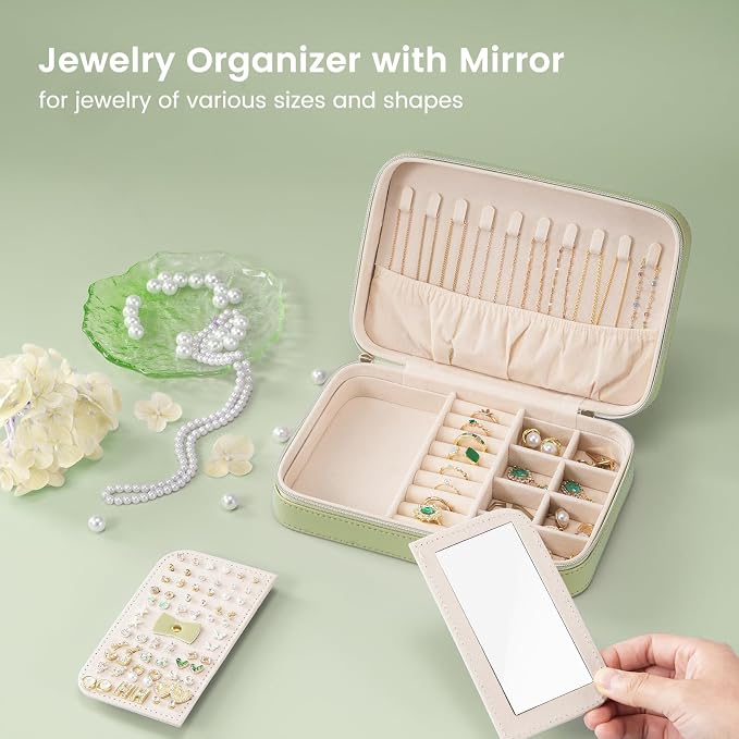 Lolalet Travel Jewelry Case for Women, Travel Jewelry Organizer Box - Image 2