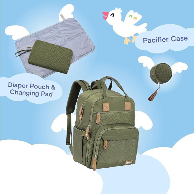 iniuniu Diaper Bag Backpack, 4 in 1 kit Large Unisex Baby Bags - Image 5