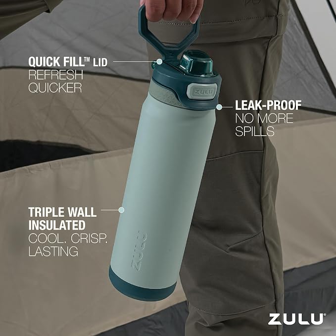 ZULU Powerfill Pro 24oz Stainless Steel Water Bottle - Image 3