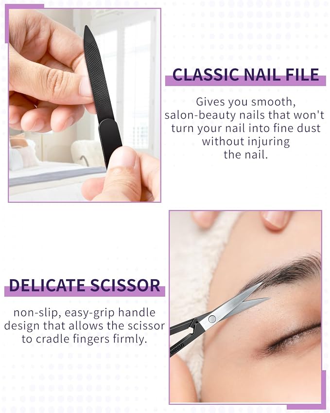 MORGLES Eyebrow Tweezers for Women and Nail Clipper Set - Image 6