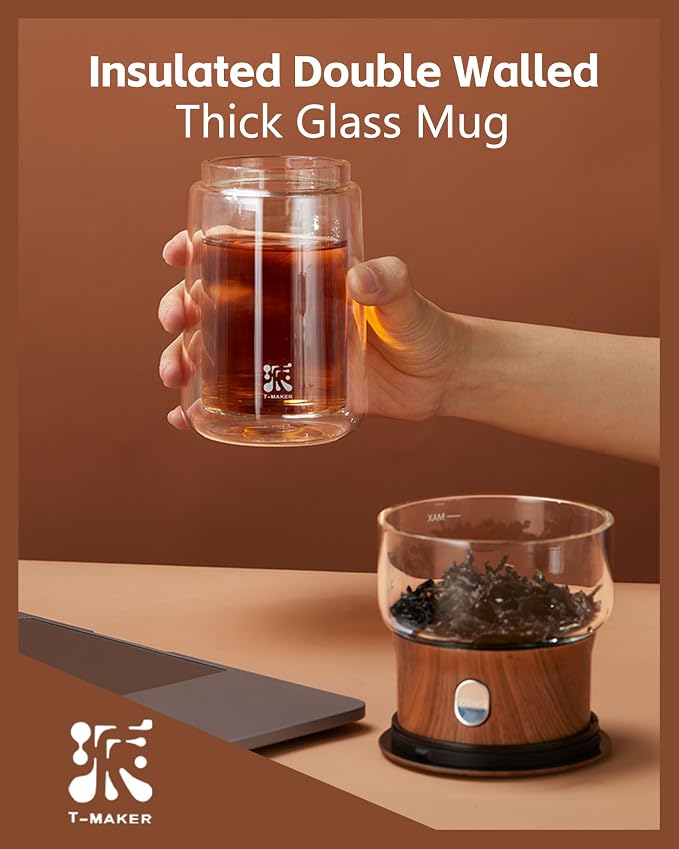 ZENS Modern Glass Infuser Teapot, One Touch Tea Maker - Image 7