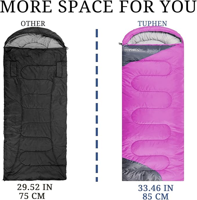 tuphen- Sleeping Bags for Adults Kids Boys Girls Backpacking Hiking Camping - Image 2