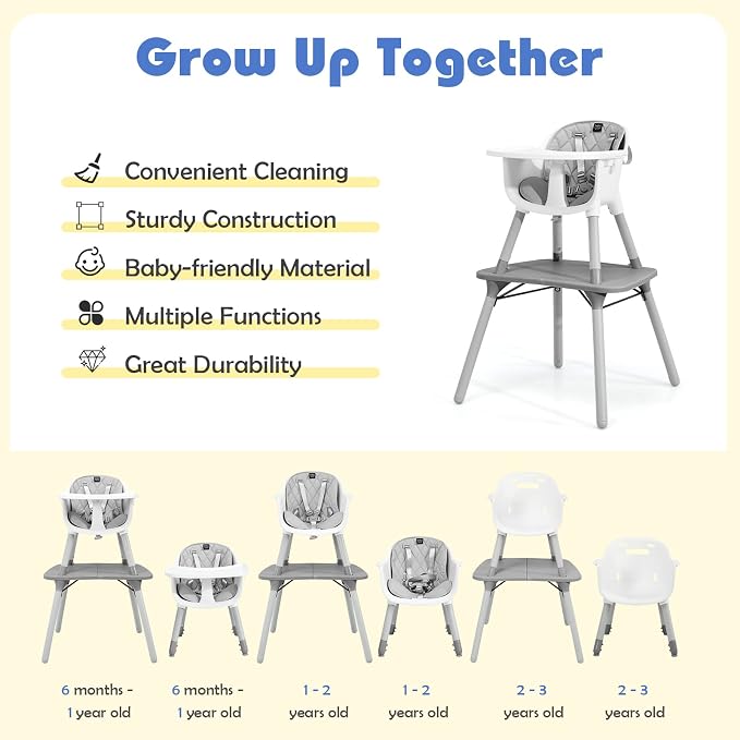 HONEY JOY 5-in-1 High Chair, Convertible Highchair - Image 4