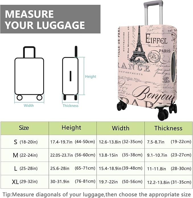 Travel Luggage Cover Suitcase Protector Fits 18-32 Inch Wheel Covers - Image 6