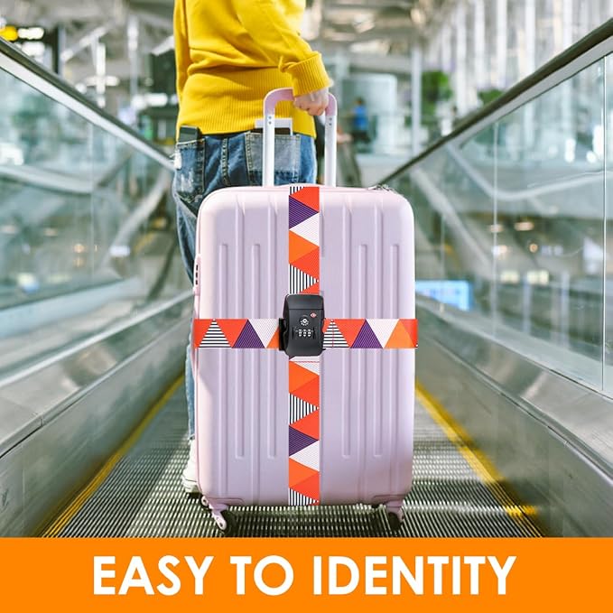 Adjustable Travel Luggage Strap Suitcase Belt Travel Bag Accessories 1.96 in W - Image 5