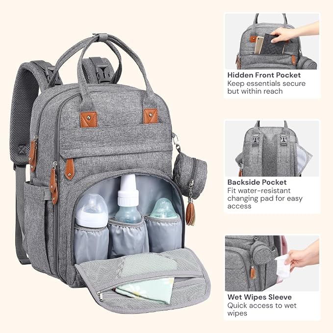 BabbleRoo Diaper Bag Backpack - Image 6