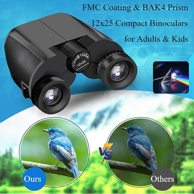 12x25 Compact Binoculars for Adults & Kids, High Powered Lightweight Waterproof - Image 5