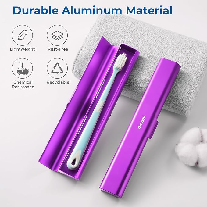 Aluminum Toothbrush Travel Case, Portable Travel Toothbrush Holder, Durable - Image 2