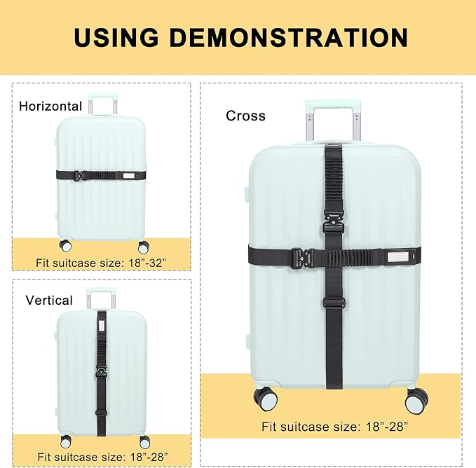 Vigorport Luggage Straps for Suitcases TSA Approved Suitcase Belt, Stretchable - Image 5