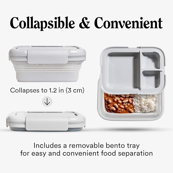 STOJO Collapsible Bento Box, Leak-Proof, Microwave & Dishwasher Safe, Premium - Image 2