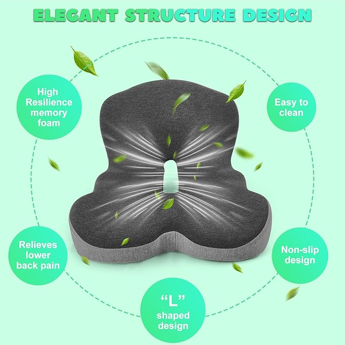 Buttocks Cushion for Office Chair Memory Foam Seat Pad for Butt Support - Image 5