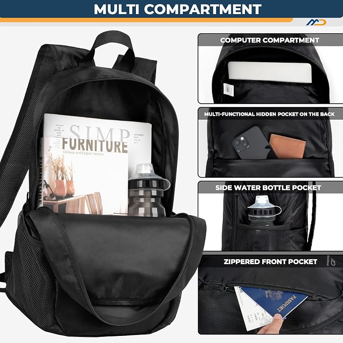 Lightweight Packable Hiking Backpack, 30L Back Pack Travel Outdoor Waterproof - Image 4