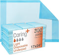 Caring Disposable Underpads, Baby Changing Liner Pads, Light Absorbency by Caring