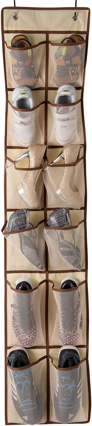 KEEPJOY Over The Door Shoe Organizer, Hanging Shoe Organizer 12 Mesh Pockets by KEEPJOY