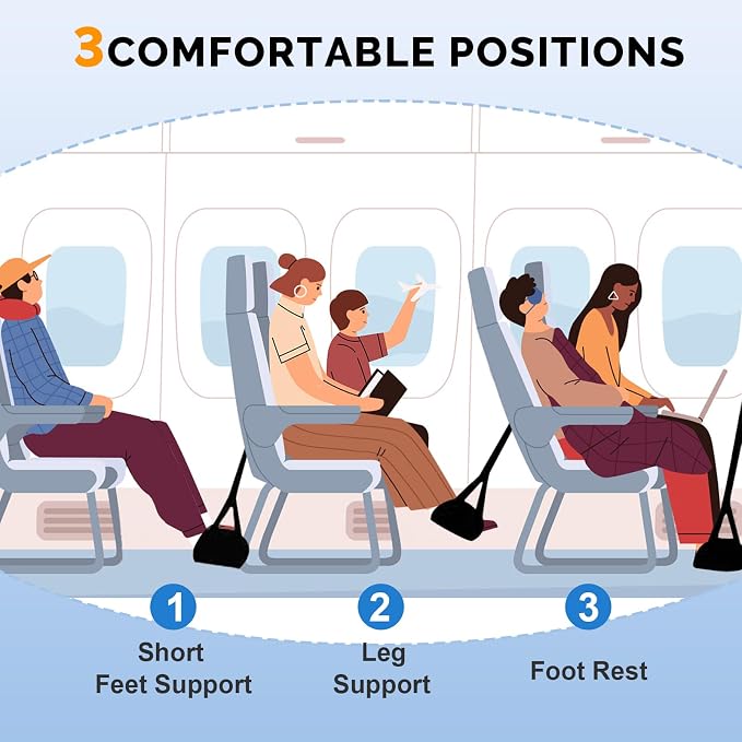 Airplane Foot Hammock, Adjustable Portable Foot Hammock - Image 2