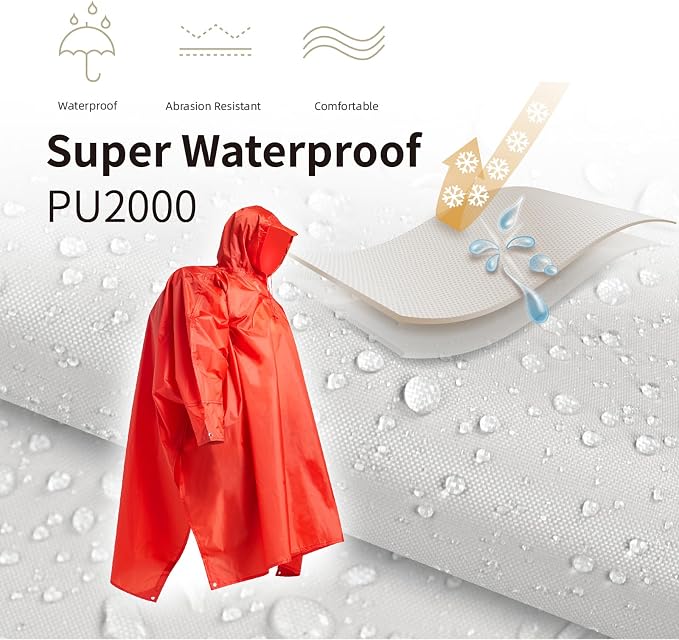 longsinger Hooded Rain Poncho for Adult - Image 7