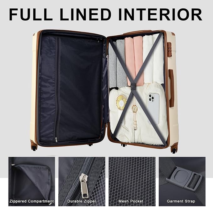 Merax Luggage Set 6 Piece Expandable Lightweight ABS Hardshell Suitcases - Image 7
