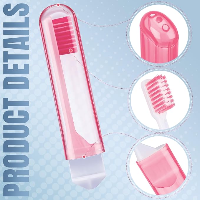Patelai 2 Pcs Travel Toothbrush Set, Soft Bristle Mini Foldable Tooth Brush - Image 3