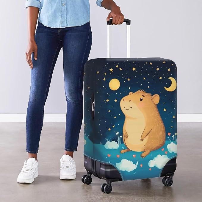 Capybara Suitcase Cover Cute Luggage Cover Protector Invisible Zipper Closure - Image 4