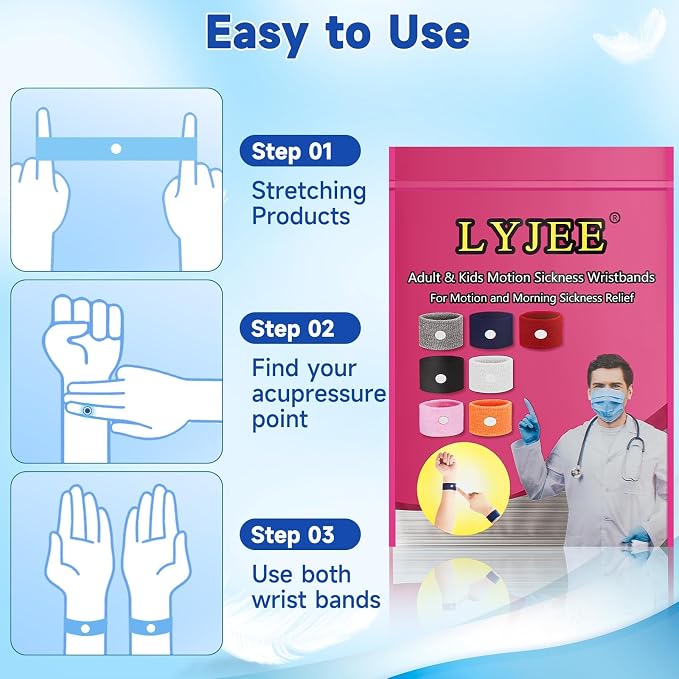 LYJEE 5 Pairs Motion Sickness Bands, Nausea Wristbands - Image 6