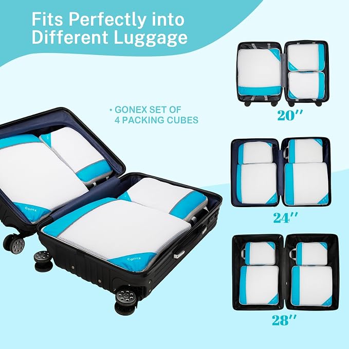 Compression Packing Cubes, Gonex Extensible Storage Mesh Bags Organizers - Image 5