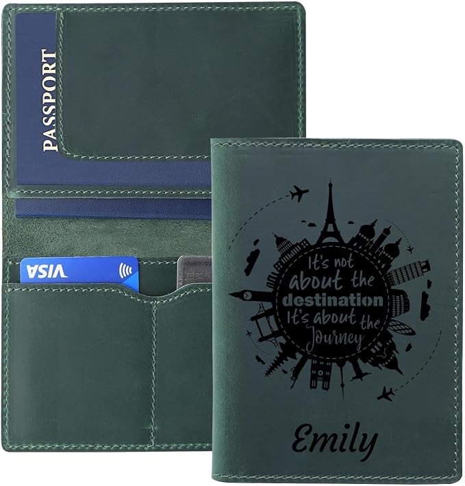 Personalized Leather Passport Holder, Custom Travel Wallet, Genuine Leather - Image 8