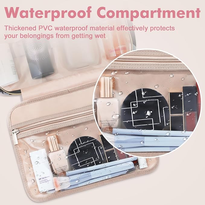 Wedama Toiletry Bag for Women, Large Cosmetic Travel Bag, Hanging Toiletry Bag - Image 3