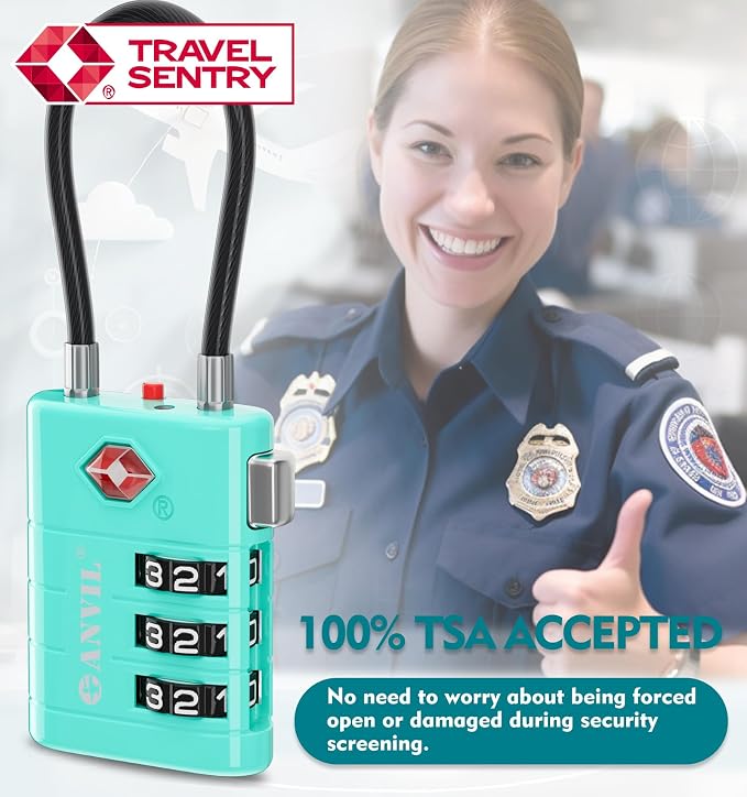 ANVIL TSA Approved Luggage Locks – High Security TSA008 Combination Travel Locks - Image 8