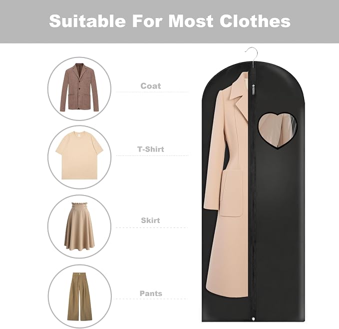 Dress Bags for Gowns Long, Suit Bag Cover for Storage and Travel, - Image 3