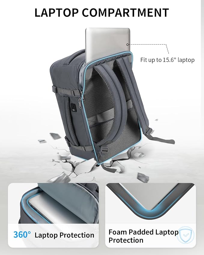 ECOHUB Travel Backpack for Men Women, Carry on Backpack - Image 3
