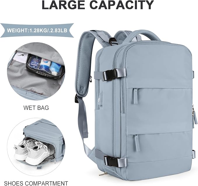 coowoz Large Travel Backpack For Women Men, Carry On Backpack Flight Approved - Image 4