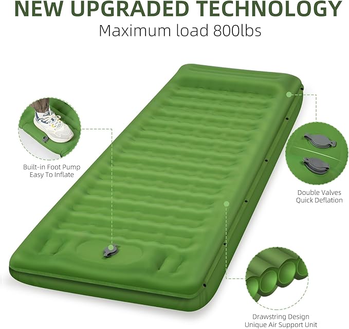 Camping Sleeping Pad, Extra Thick 5 Inch Camping Mat - Image 4