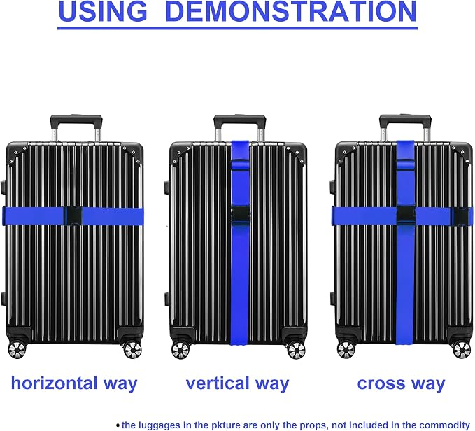 Luggage Straps for Suitcases TSA Approved Travel Belt 4 Pack by Chelmon - Image 5