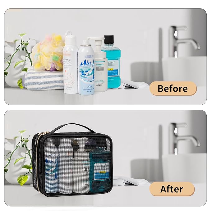 CUBETASTIC Mesh Shower Bag, Hanging Travel Toiletry Bag - Image 5