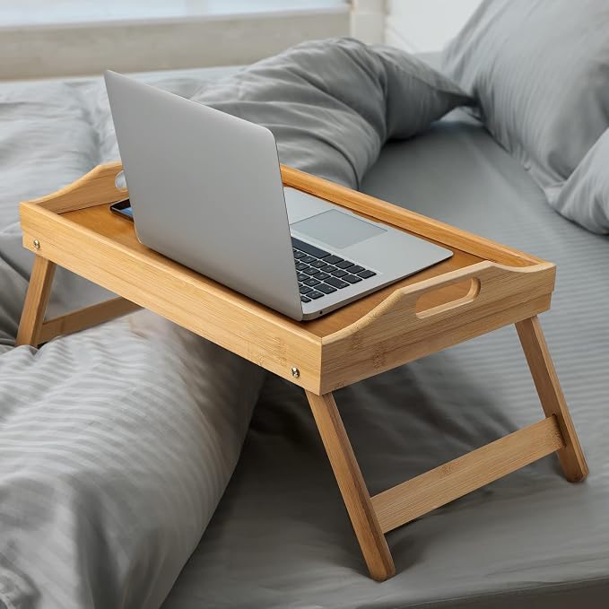 Ruisita 2 Pack Bamboo Bed Tray Table - Image 6