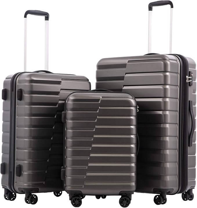 COOLIFE Expandable Suitcase PC ABS TSA Luggage 3 Piece Set Lock Spinner Carry on by COOLIFE