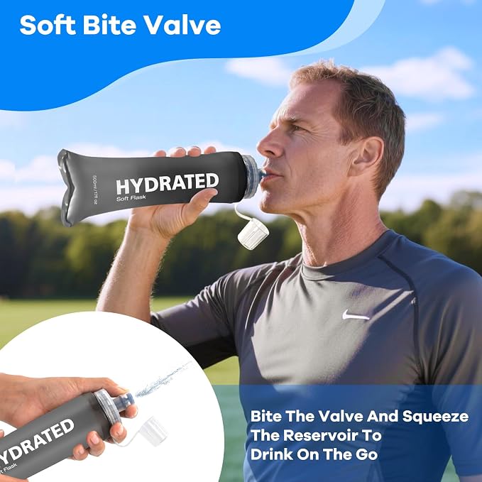 2Pack Soft Flask, 8.5oz Collapsible Soft Water Bottle, 250ml Foldable TPU - Image 4