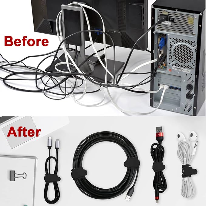 Nearockle 16Pcs Silicone Cable Straps Wire Organizer - Image 5