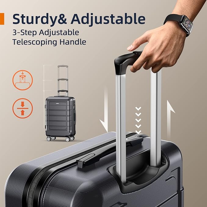 SHOWKOO Luggage Sets Expandable PC+ABS Durable Suitcase Double Wheels TSA Lock - Image 6