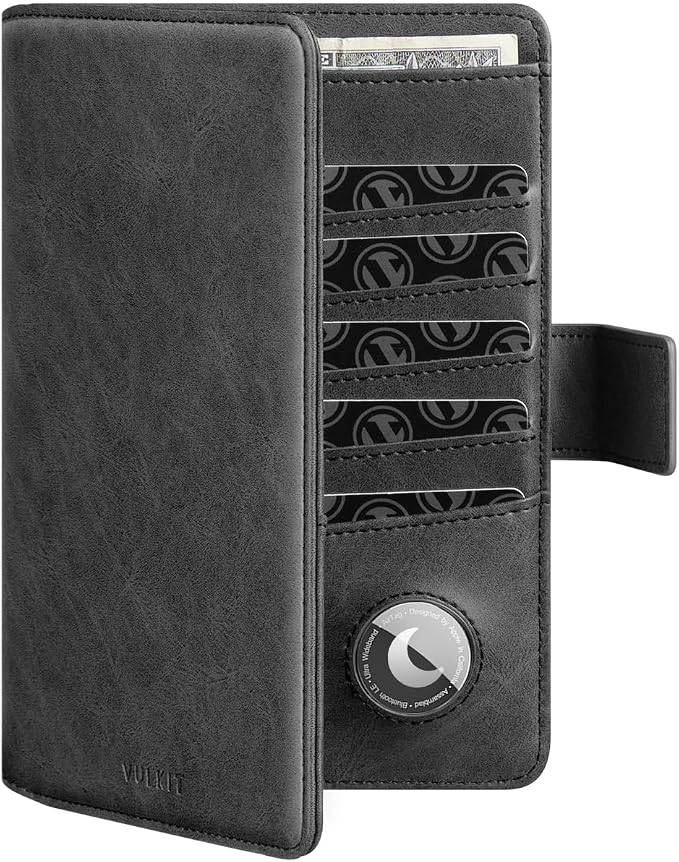 VULKIT Passport Holder with Airtag Holder RFID Blocking Passport Wallet Travel by VULKIT