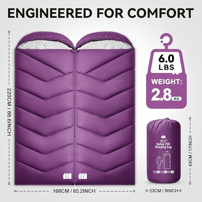 Sleeping Bags for Adults Cold Weather, Waterproof, Lightweight Camping Sleeping - Image 3