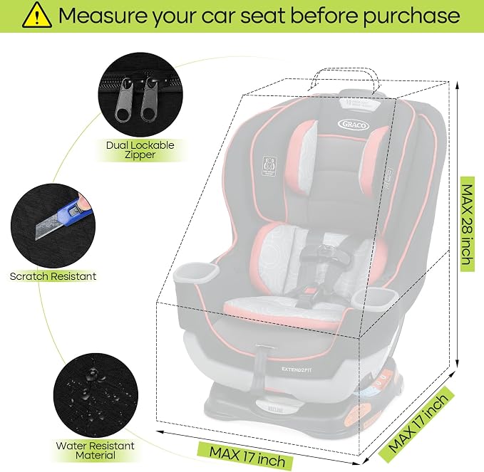Padded Car Seat Travel Bag for Airplane, Heavy Duty Backpack for Air Travel - Image 5