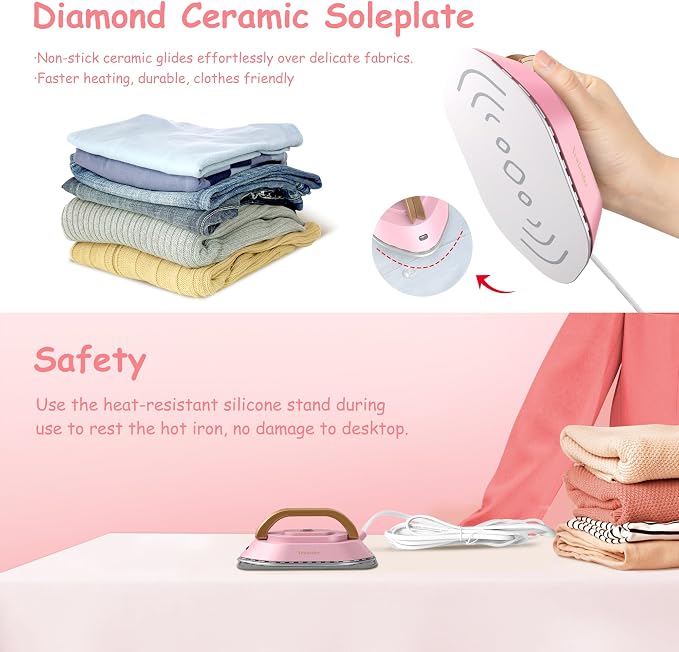 Newbealer Travel Iron with Global Voltage, 100-240V Mini Dry Iron - Image 8