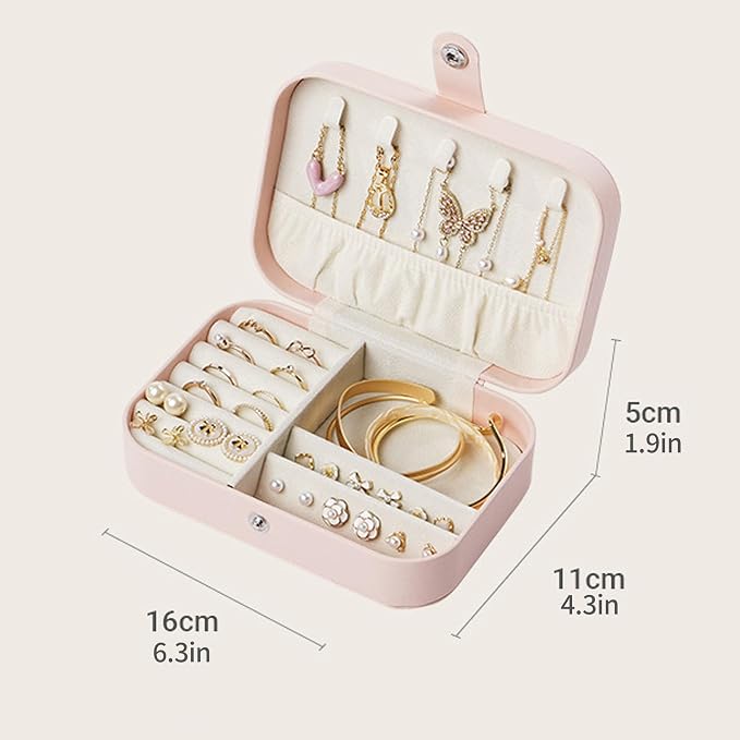 Travel Jewelry Box, Jewelry Travel Case, Small Jewelry Box, 2 Layer Travel - Image 7